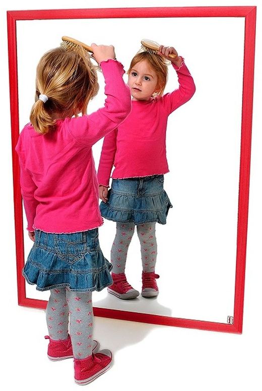 Espejo de seguridad: Madera rojo 120 x 50 cm