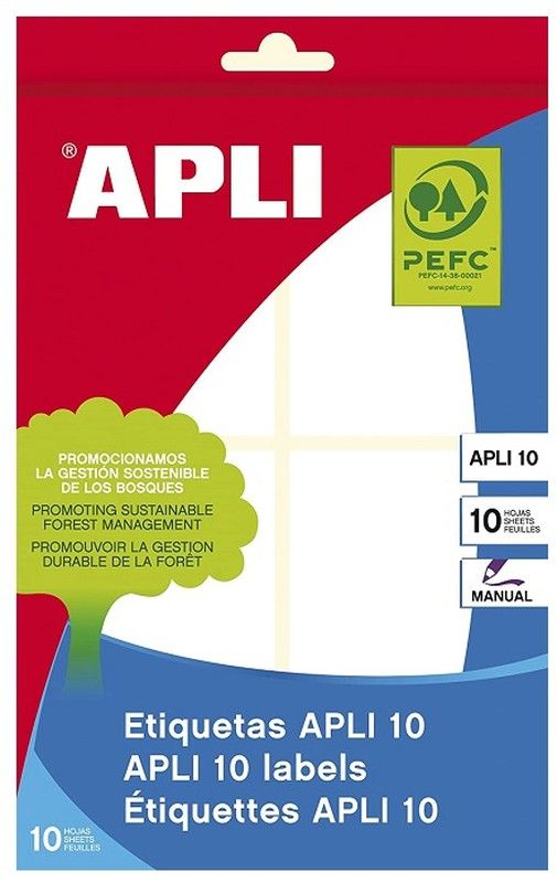 Etiquetas APLI 10 blancas 50,0 x 70,0 mm 10 hojas