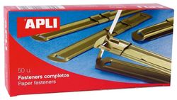 Fásteners metálicos dorados, 50 und.