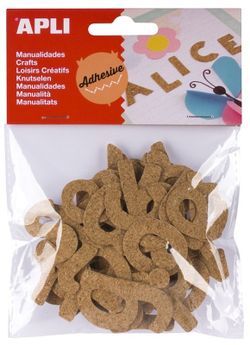 Letras de corcho adhesivas 52 und.