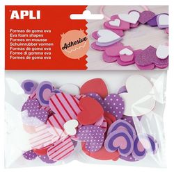 Formes goma eva adhesives cors estampats 40 unt.