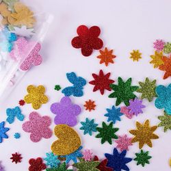 Formas goma eva purpurina adhesiva surtidas