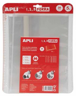 Folre de llibres amb solapa ajustable PP 290 mm 5 unitats