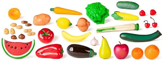 Frutas, hortalizas y frutos secos 35 piezas