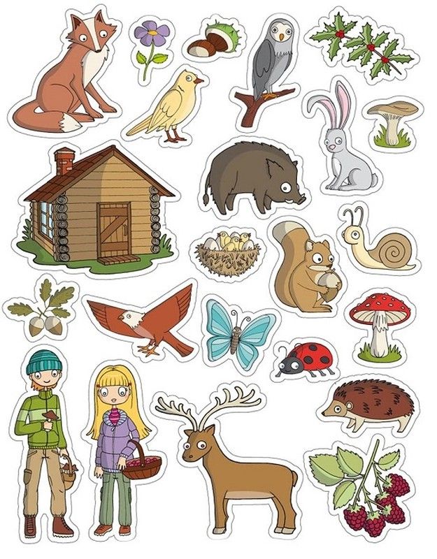 Gomets temáticos El Bosque 3 hojas