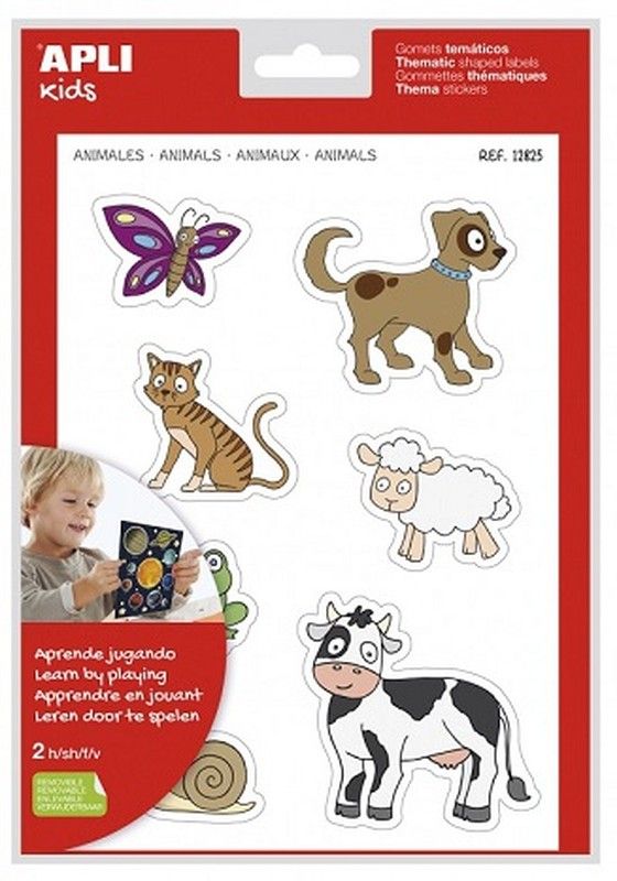 Gomets Maxi temáticos Animales 2 hojas