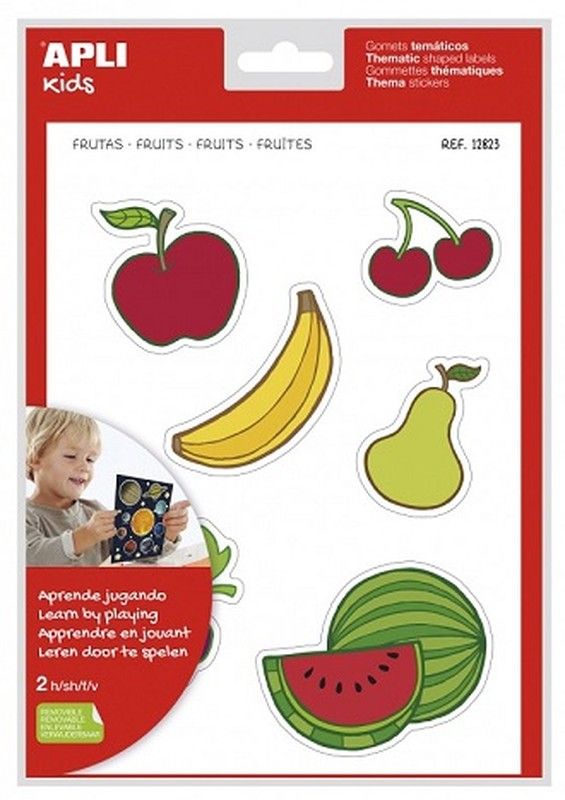 Gomets Maxi temáticos Frutas 2 hojas