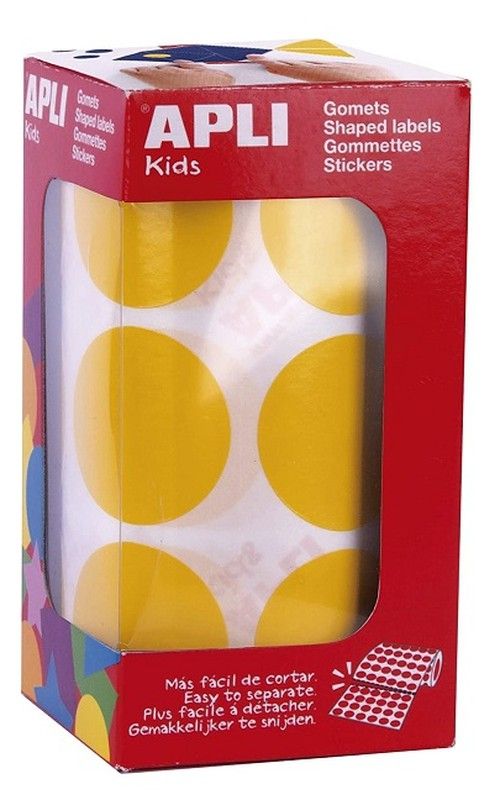 Gomets rollo redondos Ø 33 mm amarillo