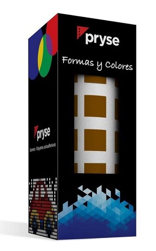 Gomets rollo cuadrados 10 mm marrón