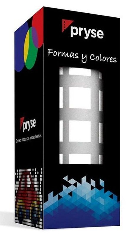 Gomets rollo cuadrados 15 mm blanco