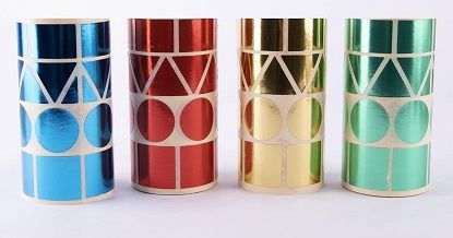 Gomets rotllo geomètrics assortits XL metal·litzats pack 4 unt.