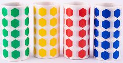 Gomets rollo hexágonos 20 mm pack 4 und.