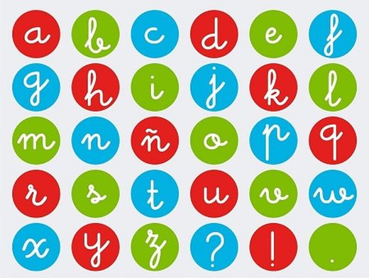 Gomets rotllo abecedari minúscules Ø 20 mm