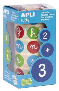 Gomets rotllo abecedari minúscules Ø 20 mm