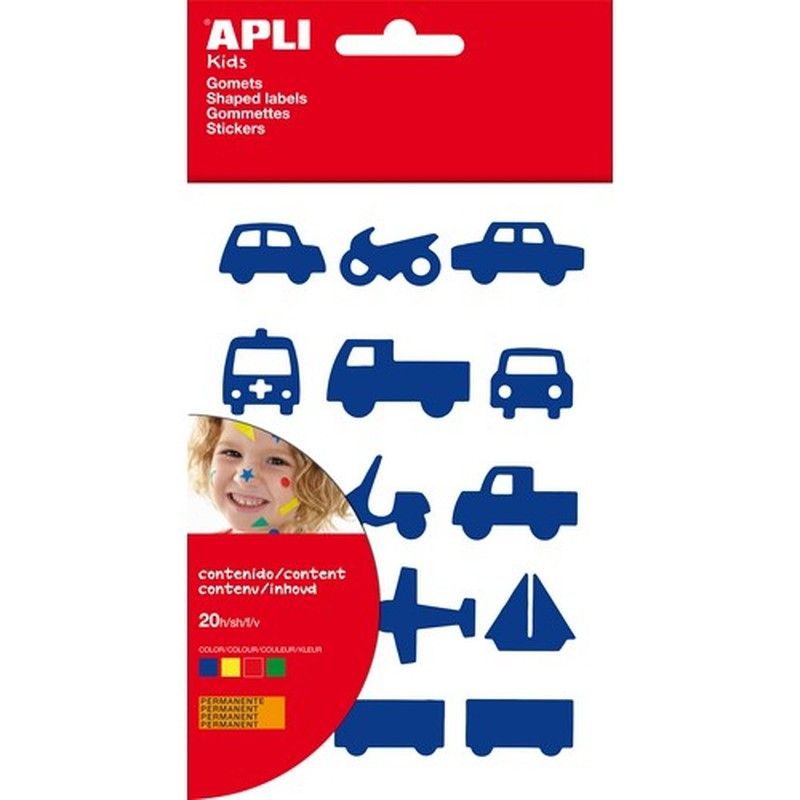 Gomets sobre vehículos Amarillo, Rojo, Azul y verde  - UE