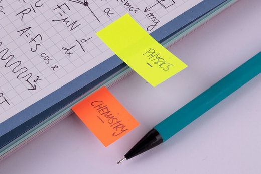 Índices adhesivos de papel 50 x 20 mm 4 colores 40 hojas por color