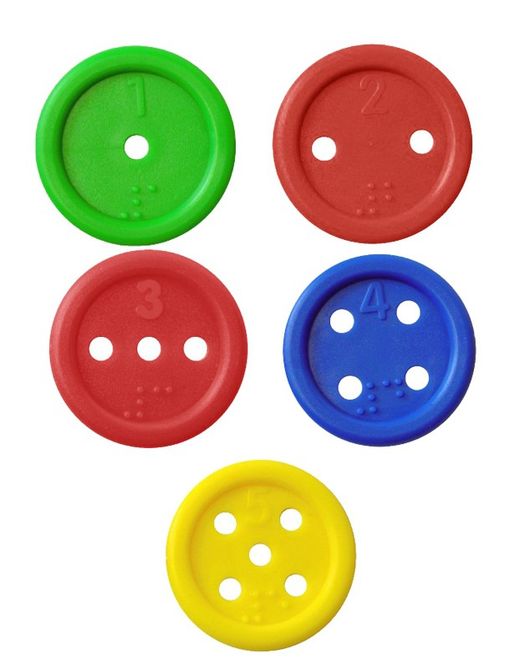 Joc d'enfilar: 140 botons + 10 cordons