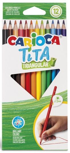 Llapis colors CARIOCA TITA triangular, 12 colors