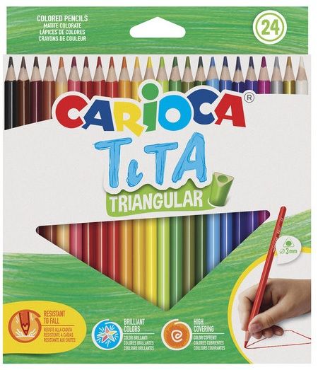 Llapis colors CARIOCA TITA triangular, 24 colors