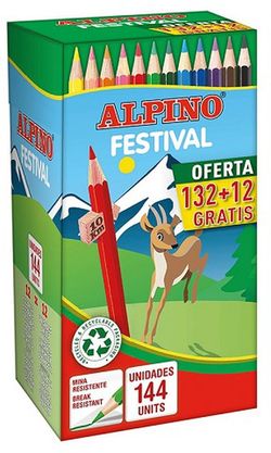 Llapis color Alpino Economy pack 132 + 12 GRATIS