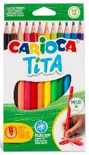 Llapis color CARIOCA TITA hexagonal maxi, 12 colors