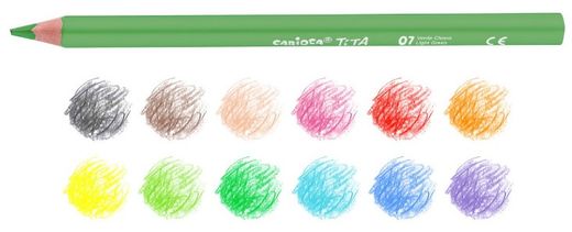 Llapis color CARIOCA TITA hexagonal maxi, 12 colors