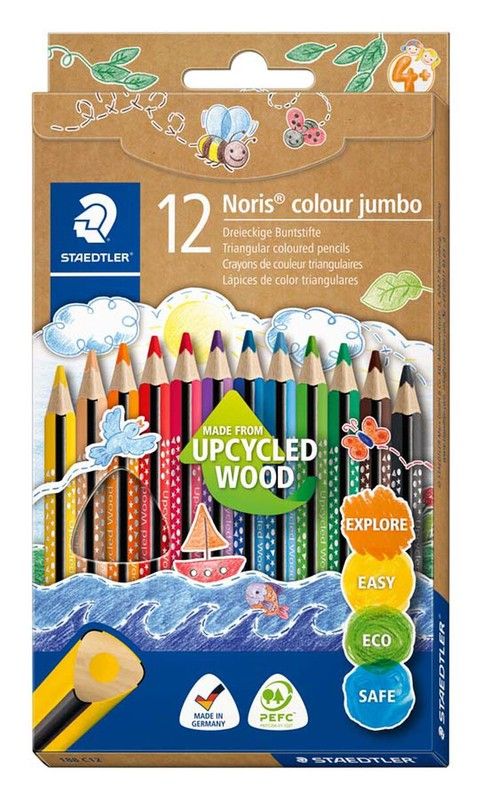 Lápiz color triangular JUMBO NORIS 12 und.
