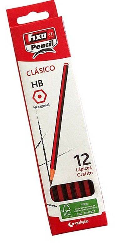 Lápiz grafito FIXO Hexagonal Nº 2, 12 und.