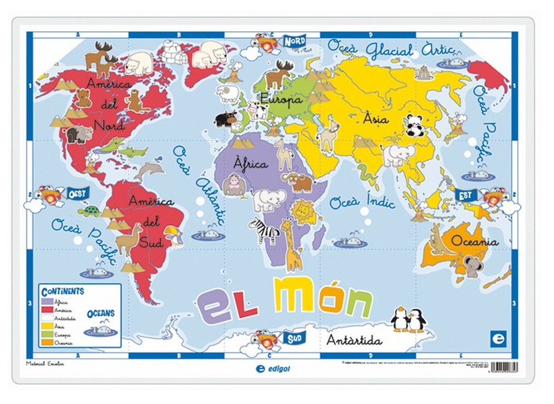 Mapamundi español plastificado  Mapas murales de España y el Mundo