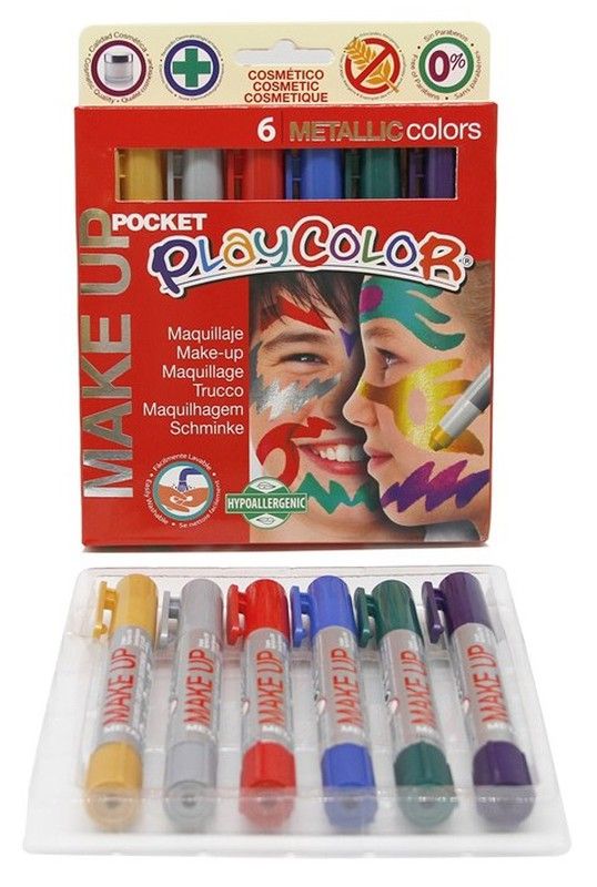 Maquillaje PLAYCOLOR MAKE UP METALLIC Poket 6 colores