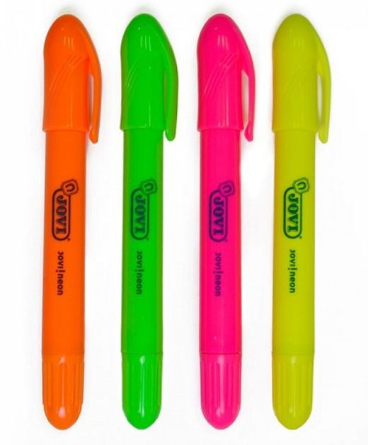 Estoig 4 marcadors JOVI NEON GEL en estic colors assortits
