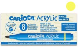 Marcadores acrílicos CARIOCA paint marker maxi Tip 8 u, amarillo