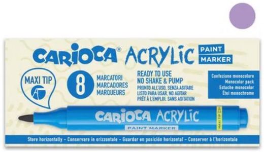 Marcadores acrílicos CARIOCA paint marker maxi Tip 8 u, lila