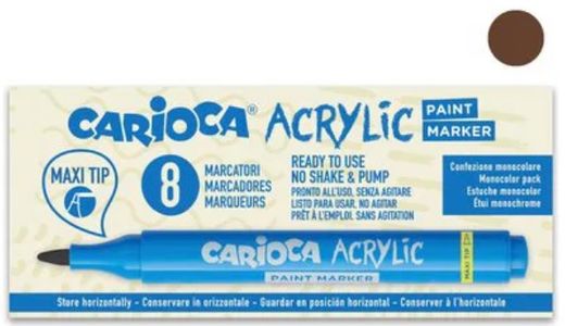 Marcadores acrílicos CARIOCA paint marker maxi Tip 8 u, marrón