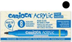 Marcadores acrílicos CARIOCA paint marker maxi Tip 8 u, negro