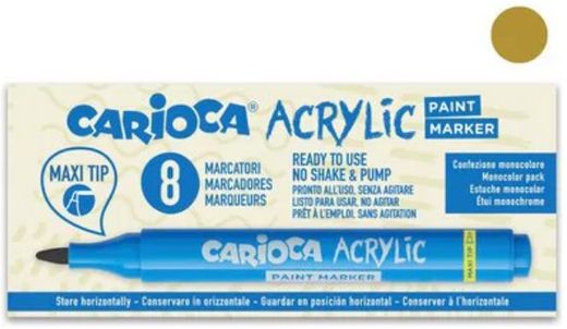 Marcadores acrílicos CARIOCA paint marker maxi Tip 8 u, oro