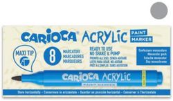 Marcadores acrílicos CARIOCA paint marker maxi Tip 8 u, plata