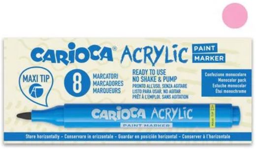 Marcadores acrílicos CARIOCA paint marker maxi Tip 8 u, rosa