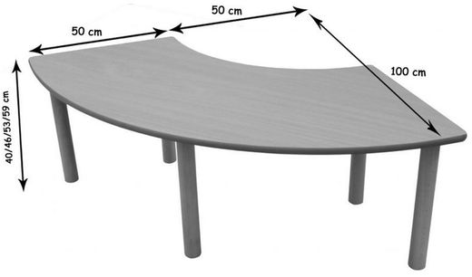 Mesa 1/4 de aro