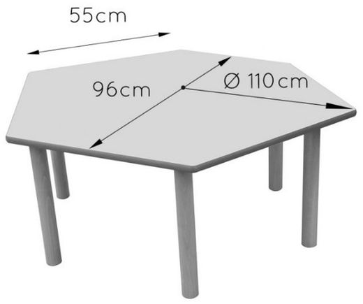 Mesa hexagonal