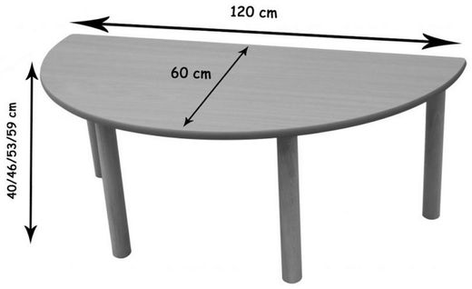 Mesa semiredonda