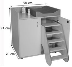 Cambiador escalera, 2 puertas