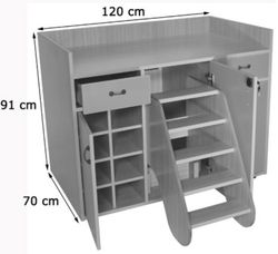 Cambiador escalera, 3 puertas