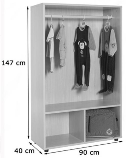 Perchero abierto con barra