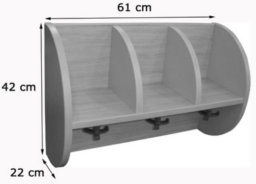 Penjador 3 caselles MITJA LLUNA
