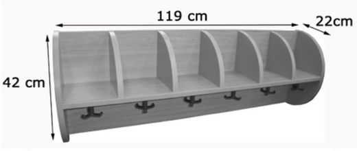 Moble penja-robes "formatge" 6 caselles 1190 (laterals mitja lluna)