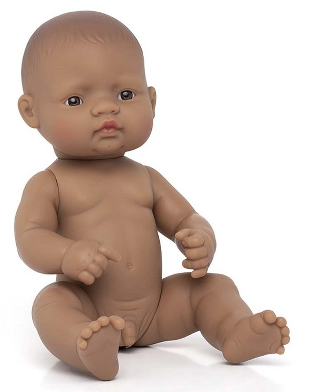 Muñeco bebé niño latinoamericano sin ropa 32 cm. Miniland A16531037 —  latiendadelmaestro