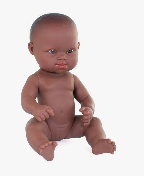 Muñeca bebé africana síndrome de down 32 cm
