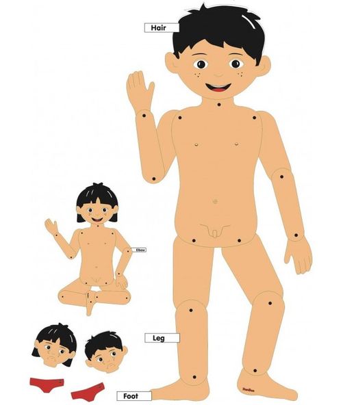 Muñecos articulados: niño y niña