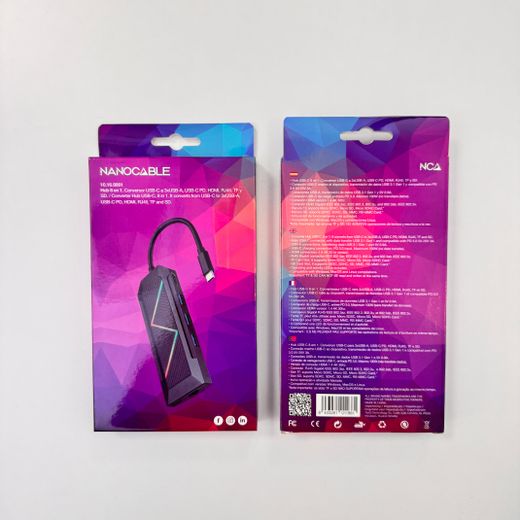 Nanocable 10.16.0801 base per a portàtil i replicador de ports Alámbrico USB 3.2 Gen 1 (3.1 Gen 1) Type-C Negre